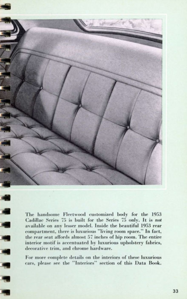 1953 Cadillac Salesmans Data Book Page 113